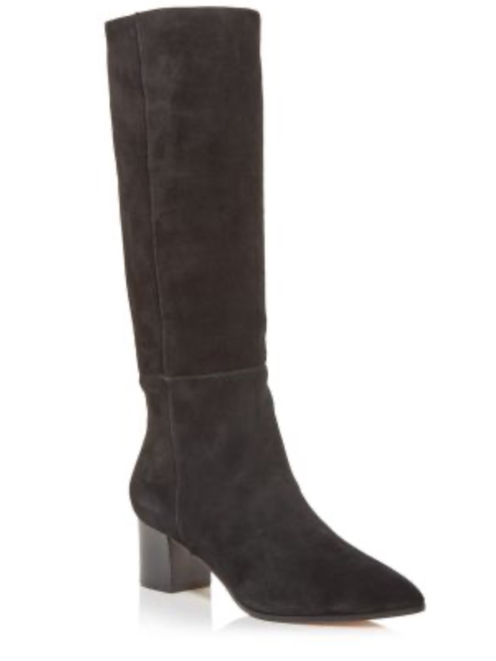 PAIGE 9.5 Black Suede Knee Boots - Women's Classic Block Heel